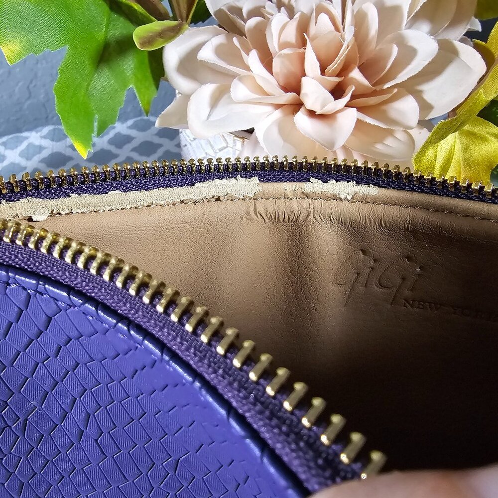 Gigi New York Python Embossed Clutch Bag - image 7